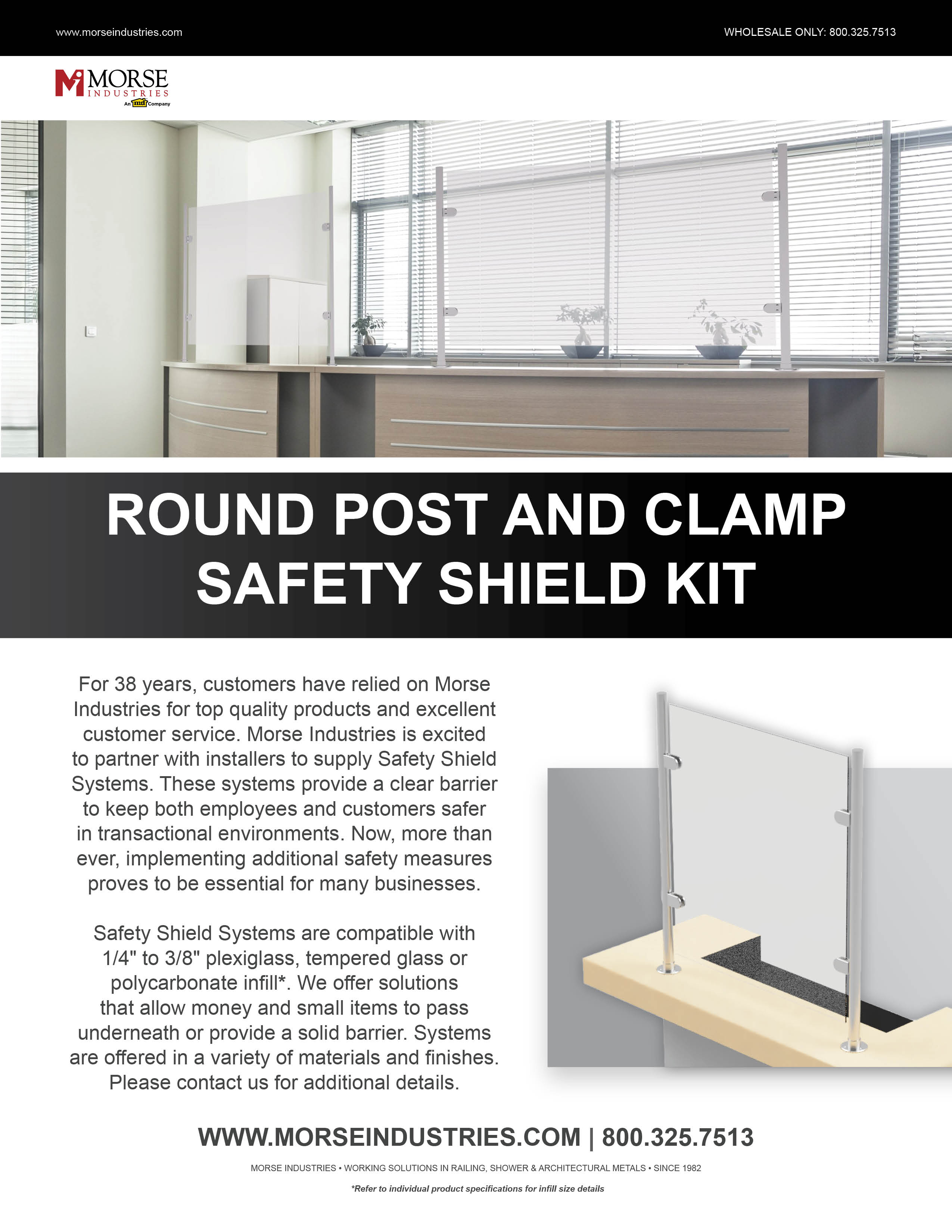 Round Post and Clamp Safety Shield