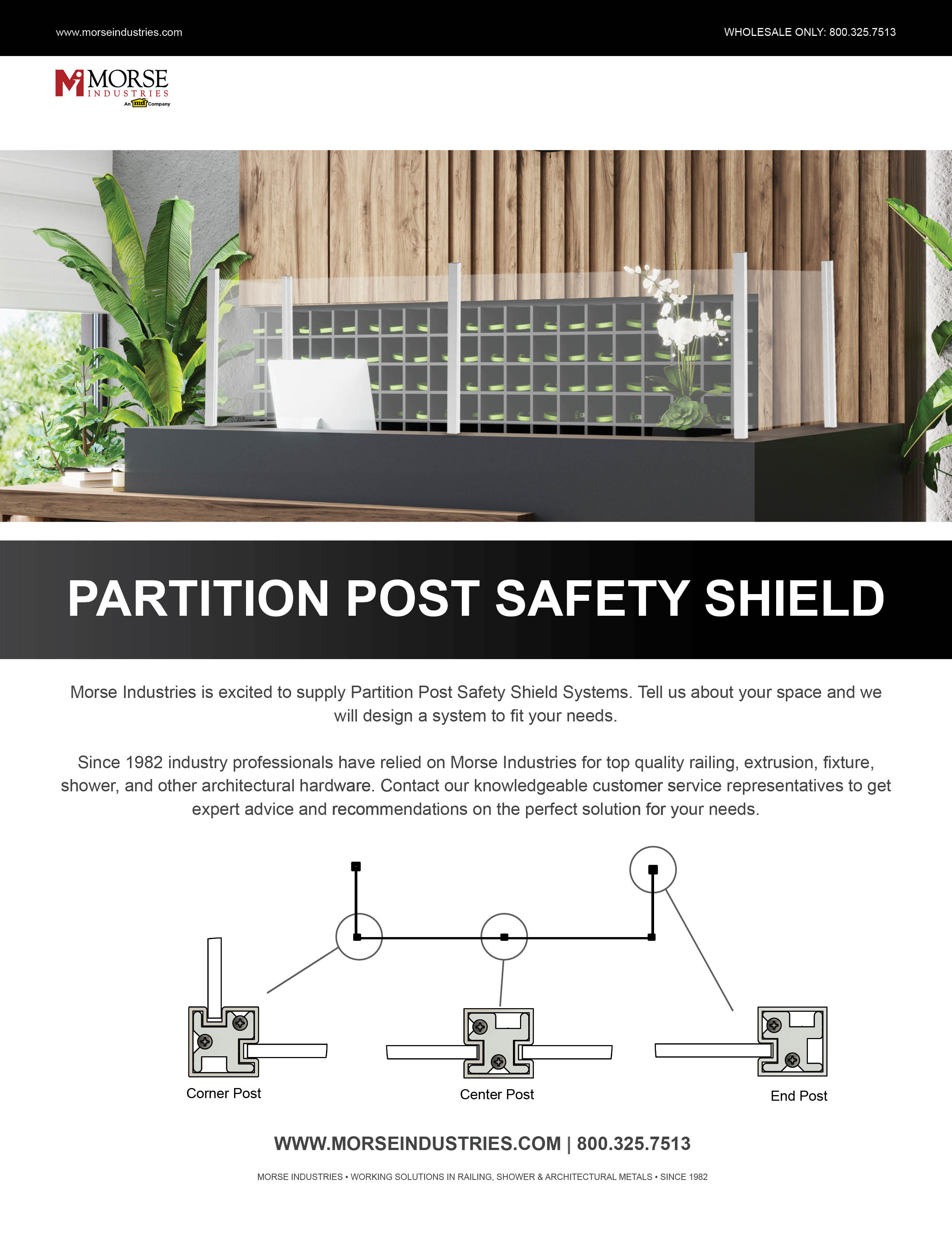 Partition Post Safety Shield